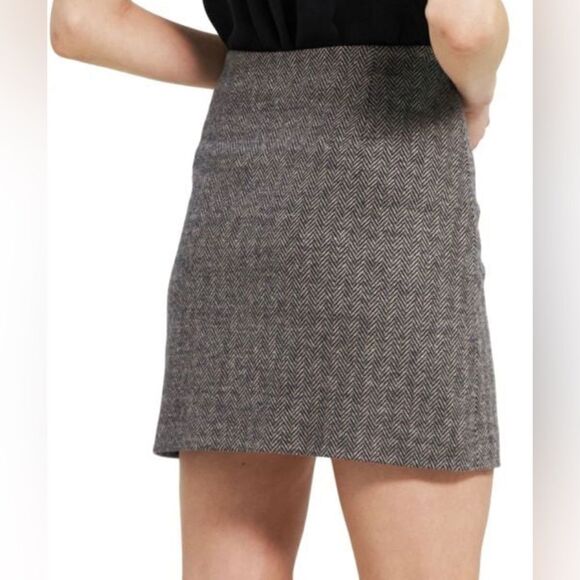 THEORY Abbot Herringbone Mini Skirt NWT Size 12 - Picture 4 of 8